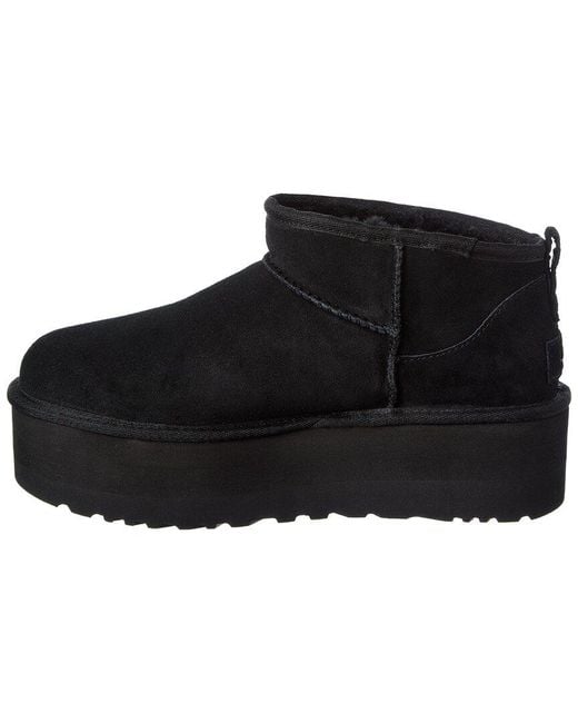 Ugg Black Classic Ultra Mini Platform Suede Boot
