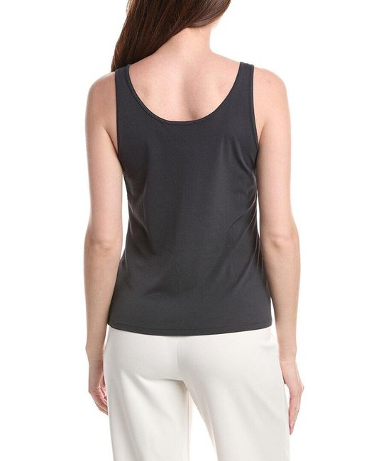 Eileen Fisher Gray Silk Scoop Neck Slim Tank