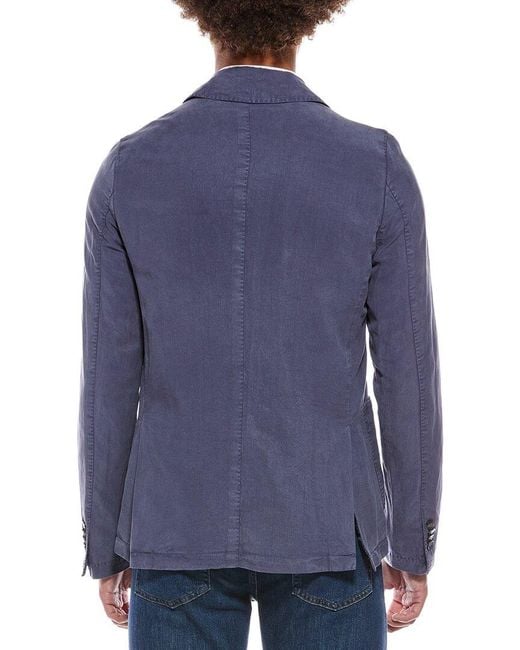 Officine Generale Blue Officine Generale Nehemiah Linen-Blend Jacket for men