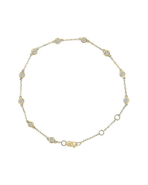 Haus of Brilliance Metallic 14K 0.50 Ct. Tw. Lab-Grown Diamond Station Bracelet