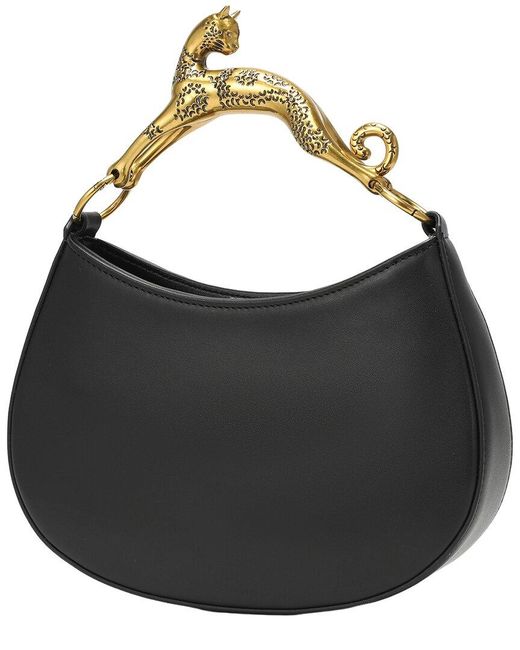 Tiffany & Fred Paris Black Tiffany And Fred Paris Sculptural Panther Leather Shoulder Bag