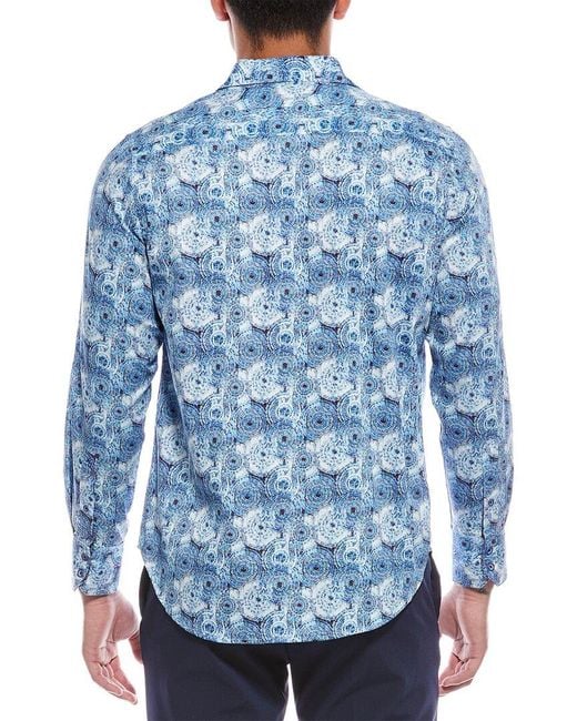 Robert Graham Blue Ripon Classic Fit Woven Shirt for men
