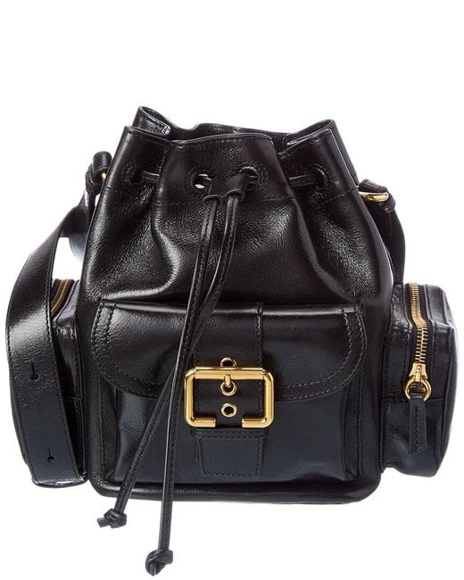 Chloé Black Leather Bucket Bag