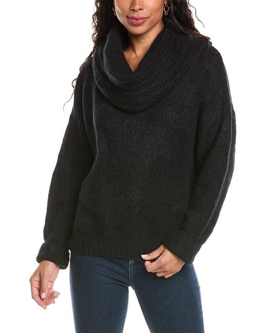 ANNA KAY Black Cowl Wool-blend Sweater