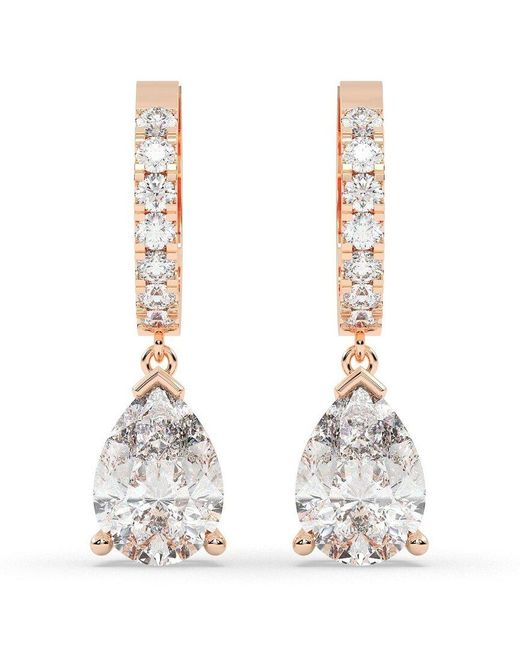 Lab Grown Diamonds White 14K Rose 2.20 Ct. Tw. Lab-Grown Diamond Earrings