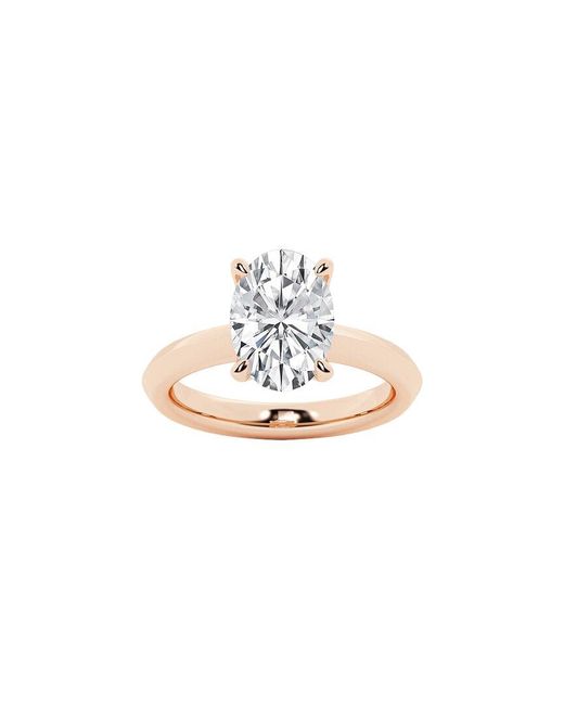 Lab Grown Diamonds White 14K Rose 3.00 Ct. Tw. Lab-Grown Diamond Solitaire Engagement Ring