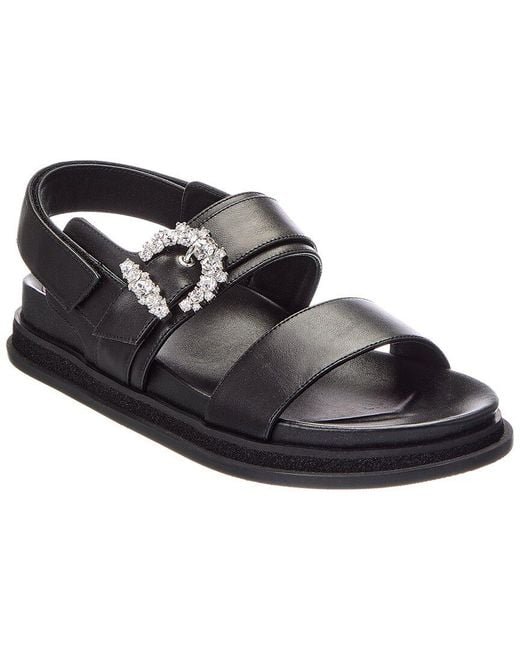 Jimmy Choo Black Cheri Lug Leather Sandal