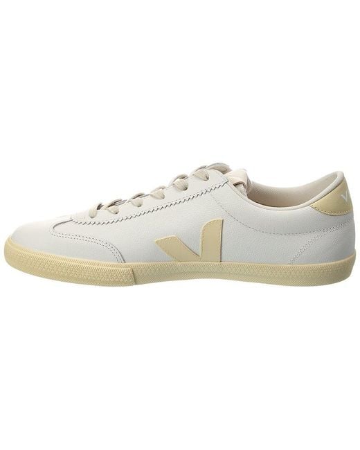 Veja White Volley Signature Leather Sneaker for men