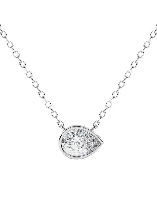 Lab Grown Diamonds Metallic 14K 0.25 Ct. Tw. Lab-Grown Diamond Necklace