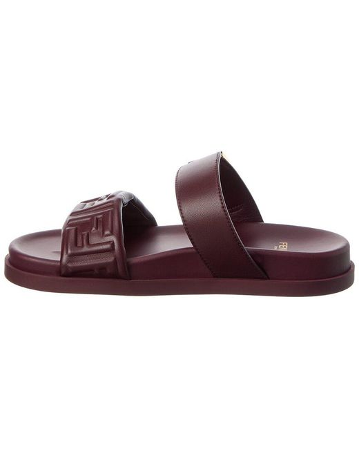 Fendi Brown Feel Ff Leather Sandal