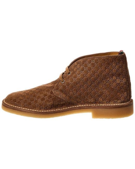 Gucci Brown Gg Suede Boot for men