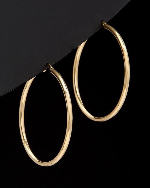 Italian Gold Black 14k Polished Hoops