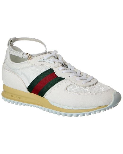 Gucci White Re-Motion Gg Nylon & Suede Sneaker
