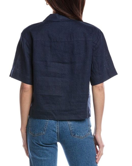 ATM Blue Heavyweight Linen Camp Shirt