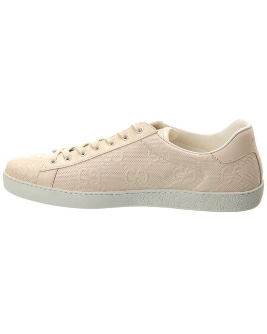 Gucci Natural Interlocking G Leather Sneaker for men