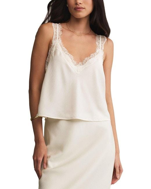 Z Supply White Uma Lace Satin Cami