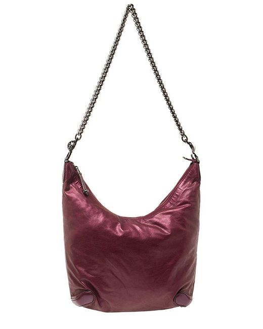 Gucci Purple Metallic Leather Galaxy Slouchy Hobo Bag (Authentic Pre-Owned)