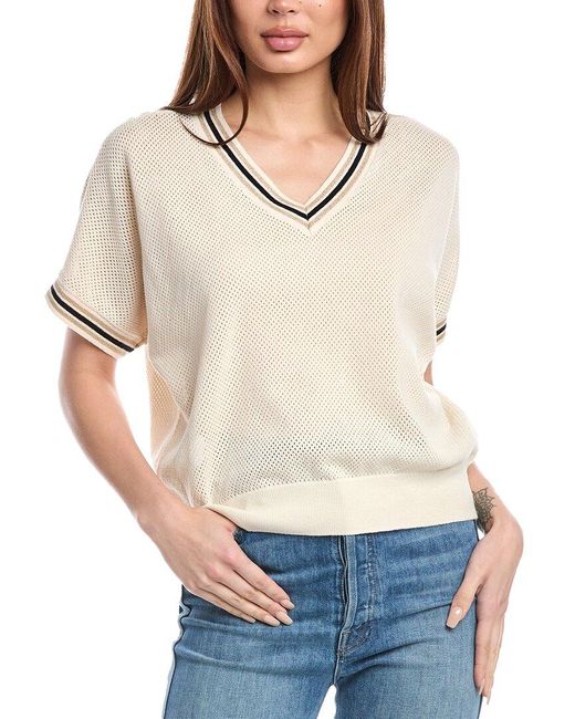 Vince Camuto White Stripe Sweater