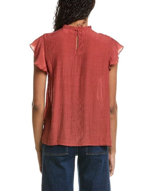 Nanette Lepore Red Ruffle Sleeve Blouse