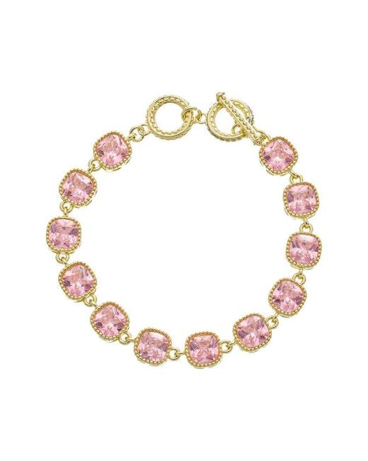 Juvell Metallic 18K Plated Topaz Toggle Bracelet