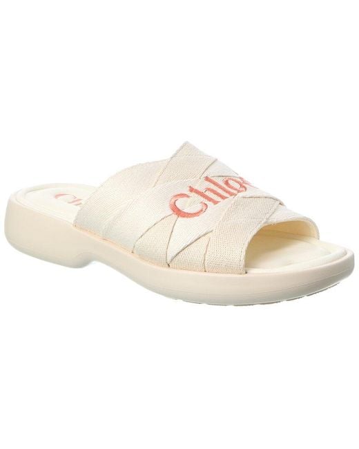 Chloé White Poolette Slide