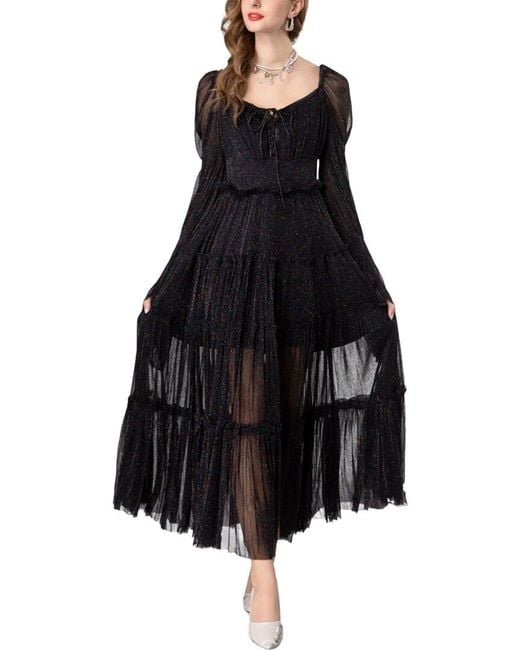 BURRYCO Black Solid Maxi Dress