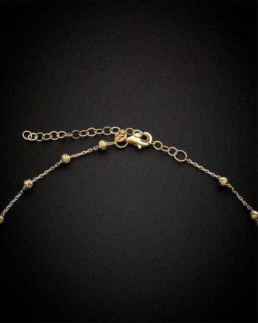Italian Gold Black 14k Bead Station Necklace