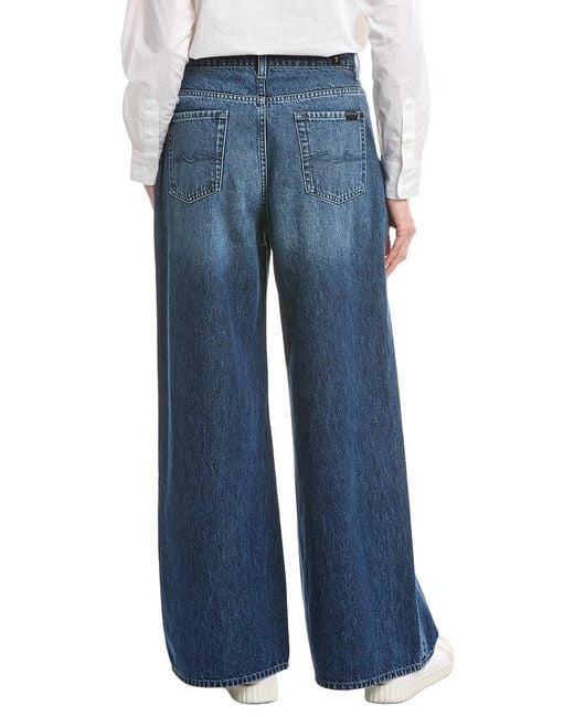 7 For All Mankind Blue Savannah Zoey Wide Leg Jean