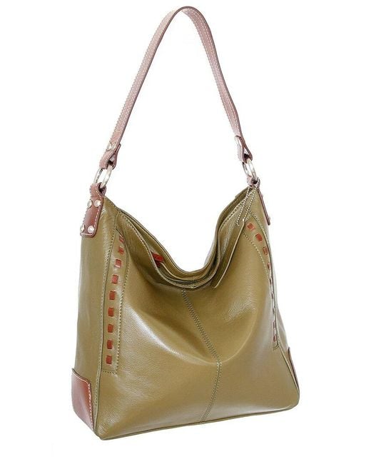 Nino Bossi Green Alyssa Genuine Leather Hobo Bag