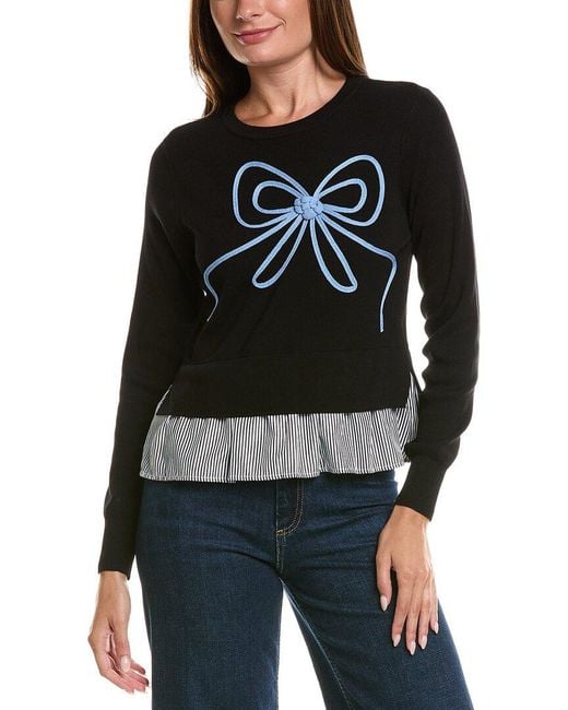 Nanette Lepore Black Long Sleeve Top