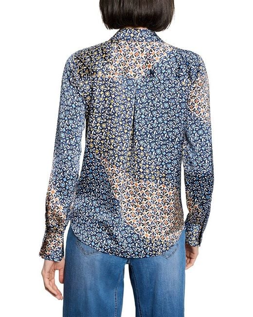 NIC+ZOE Blue Monogram Mix Top