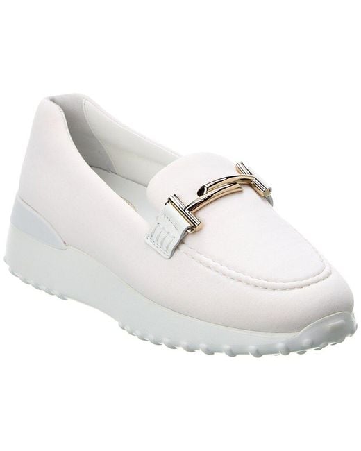 Tod's White Double T Loafer