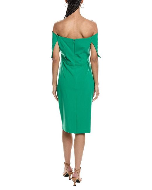 Vince Camuto Green Off The Shoulder Solid Mini Dress