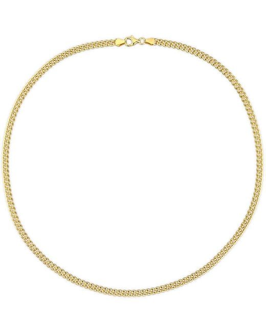 Italian Silver Metallic 18K Over Curb Link Chain Necklace