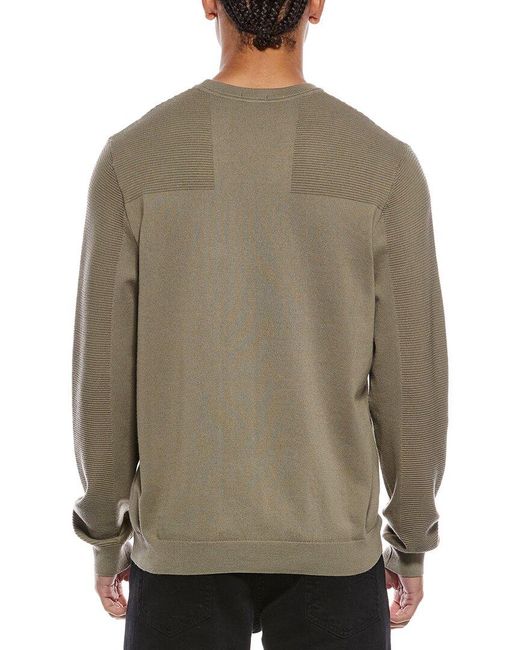Boss Gray Momentum Wool-Blend Crewneck Sweater for men
