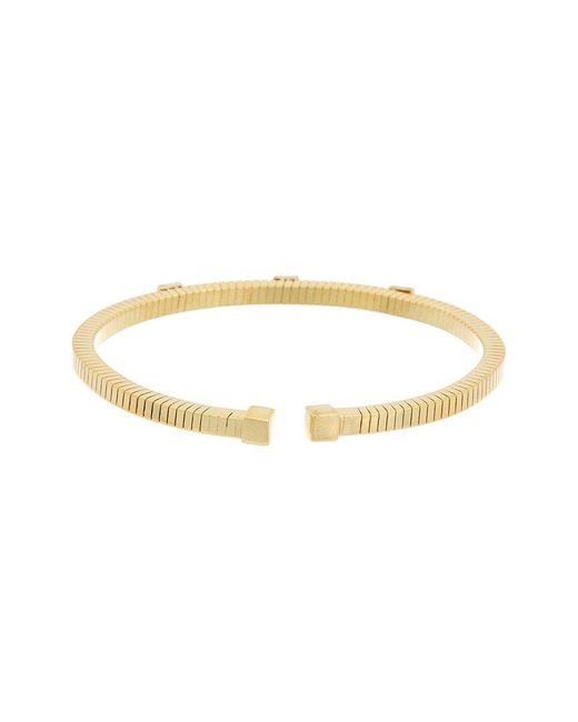 Meshmerise Metallic 18K Over 0.06 Ct. Tw. Diamond Goose Bangle Bracelet