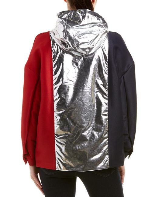 Moncler Red Silk-Blend Jacket