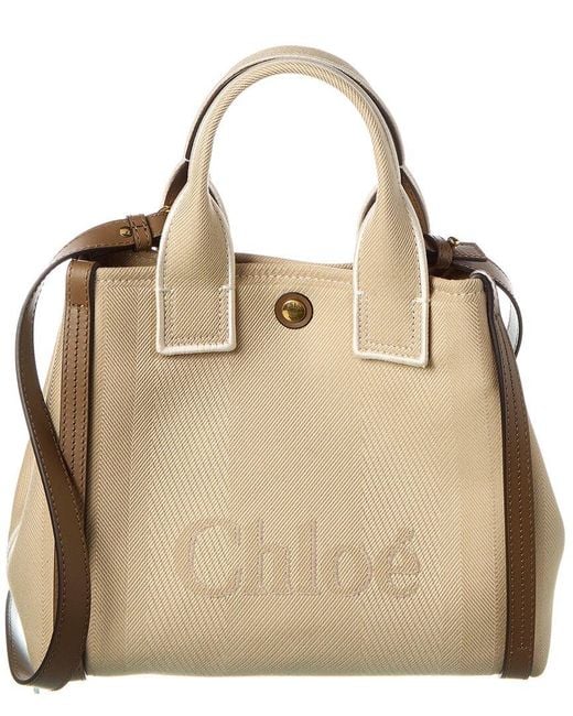 Chloé Natural Carry Small Canvas & Leather Tote