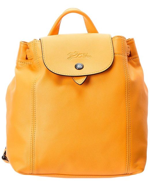 Longchamp Le Pliage Cuir Xs Leather Backpack in Orange Lyst
