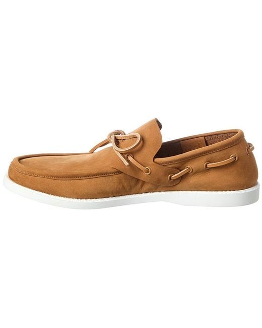 Marni Brown Nubuck Leather Boat Loafer