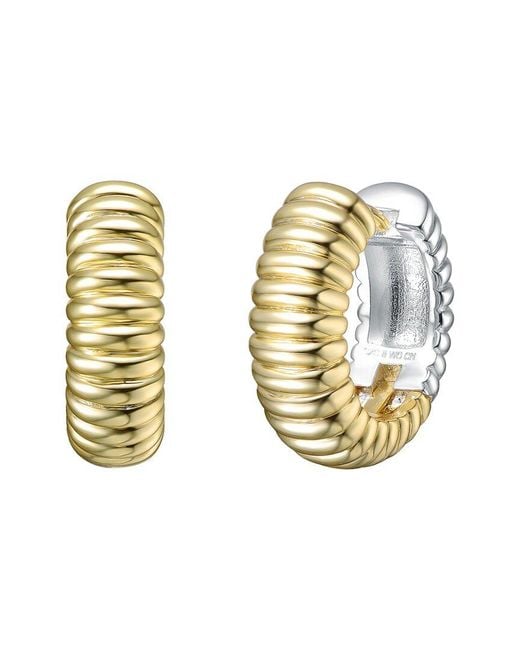 Genevive Jewelry Metallic Rachel Glauber Plated Hoop Earrings