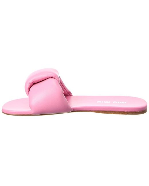 Miu Miu Pink Dnu Pack Leather Sandal