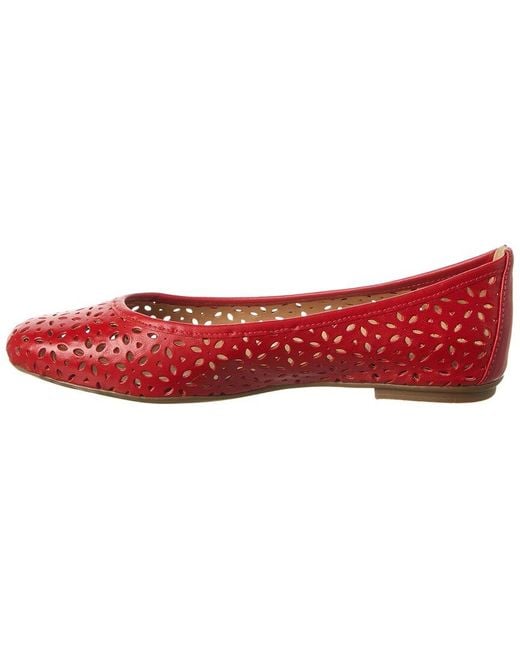 French Sole Red Leyla Laser Cut Leather Flat
