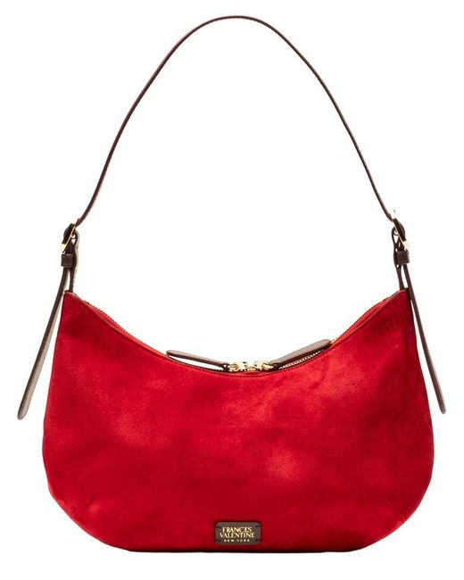 Frances Valentine Red Starr Suede & Leather Hobo Bag