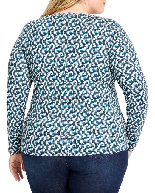 NIC+ZOE Blue Plus Printed Boat T-Shirt