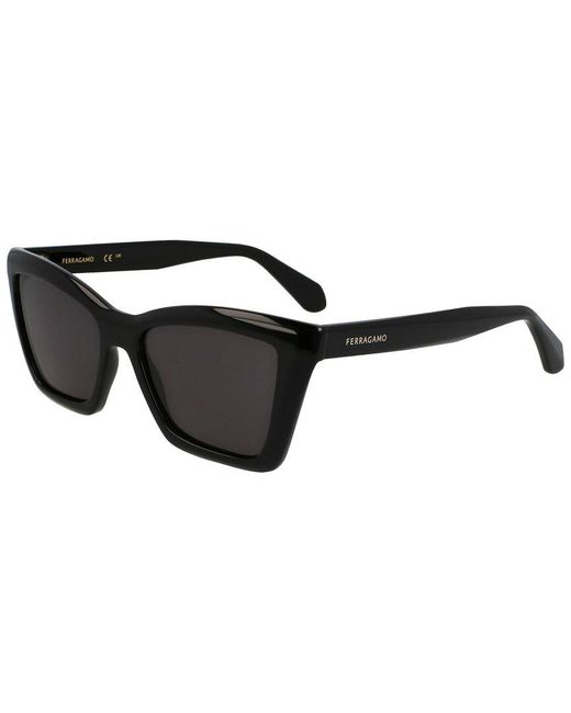 Ferragamo Black Logo 53Mm Sunglasses