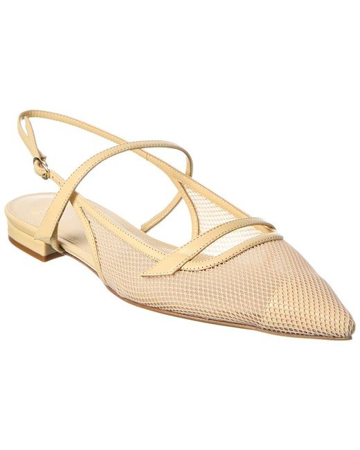 Alexandre Birman Metallic Tita Mesh Leather Flat