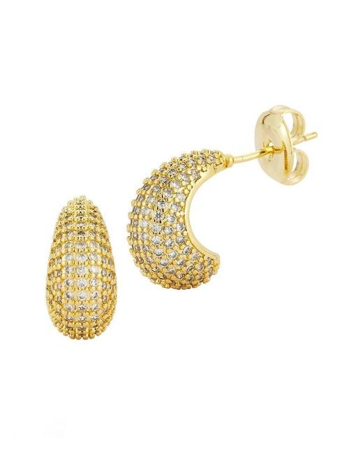 Glaze Jewelry Metallic 18k Plated Cz Earrings