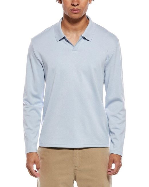 Vince Blue Milano Johnny Collar Shirt for men