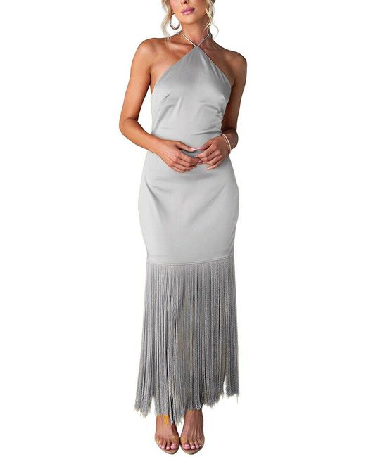 LEON GORI Gray Midi Dress